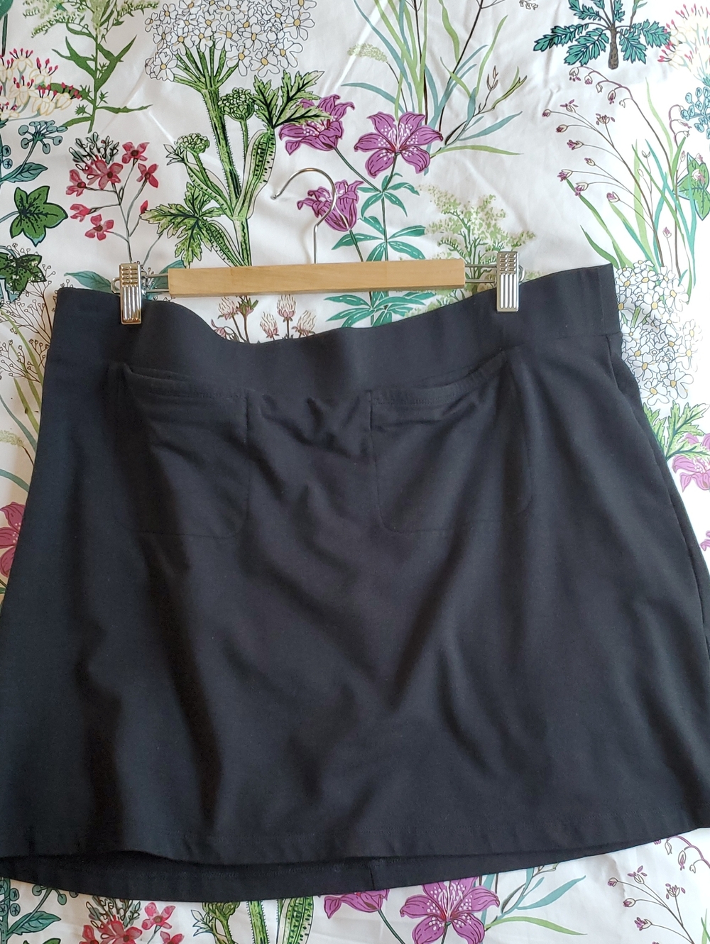 Pure J.Jill Black Pima Cotton Stretch Skirt With Pockets